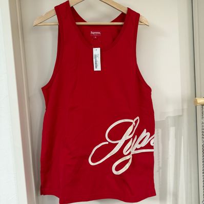 Supreme Mesh Script Tank Top "Red"