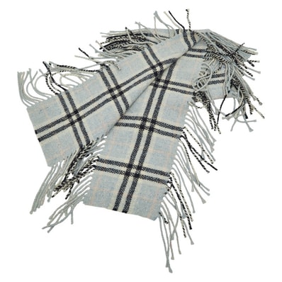 バーバリー チェック マフラー ライトブルー マルチカラー ウール アンゴラ カシミヤ レディース BURBERRY 中古