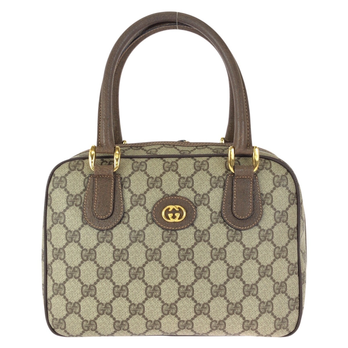 GUCCI グッチ ヴィンテージ オールドグッチ ベージュ ブラウン ゴールド金具 GGスプリームキャンバス ハンドバッグ 603285 【中古】