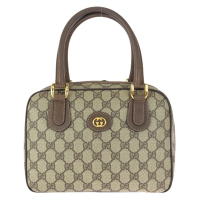 GUCCI グッチ ヴィンテージ オールドグッチ ベージュ ブラウン ゴールド金具 GGスプリームキャンバス ハンドバッグ 603285 【中古】