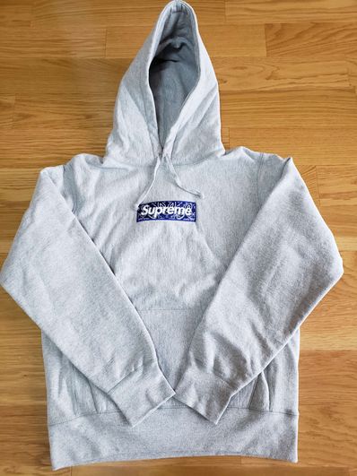 Supreme Bandana Box Logo Hooded Sweatshirt "Grey"