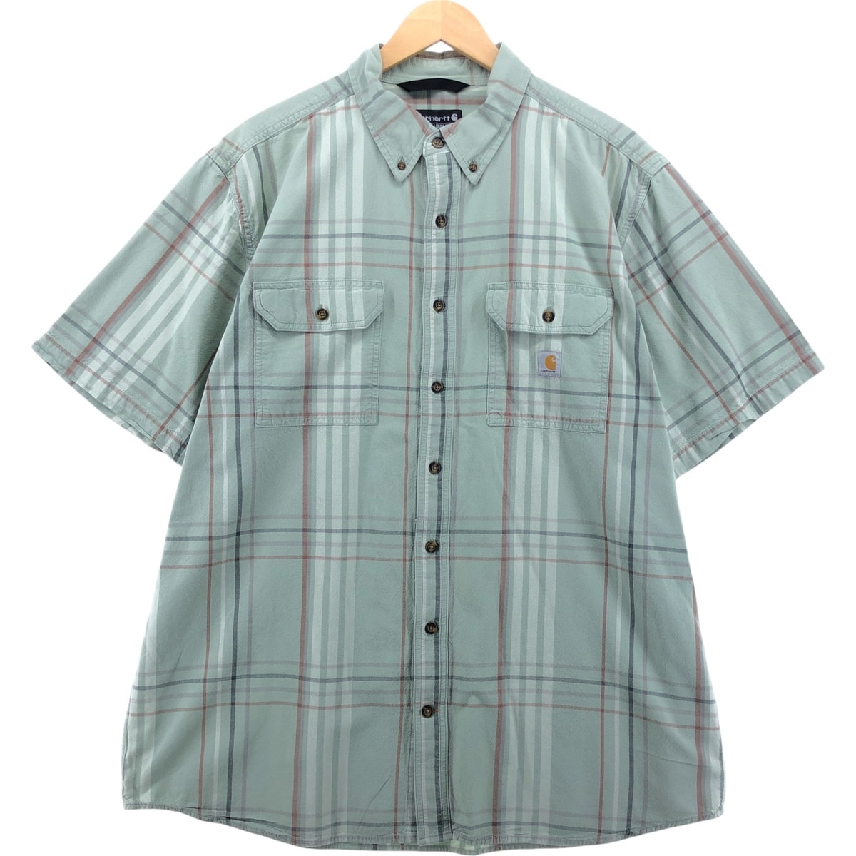 古着 カーハート Carhartt Loose Fit チェック柄 ボタンダウン 半袖 ワークシャツ メンズXL相当/eaa566226 【中古】 【250713】/eaa566226