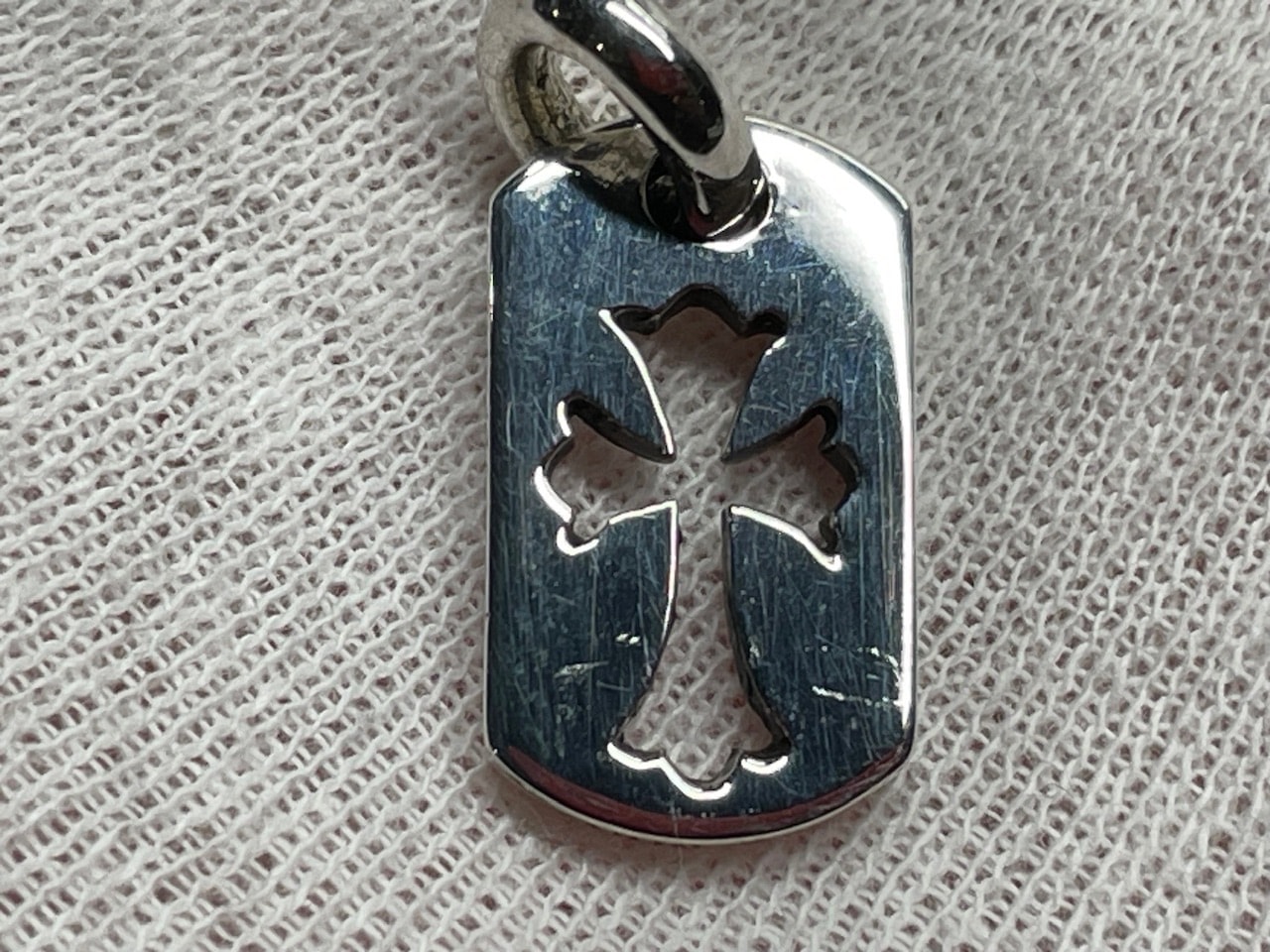 Chrome Hearts Dog Tag Tiny Cut Out Cross "Silver"