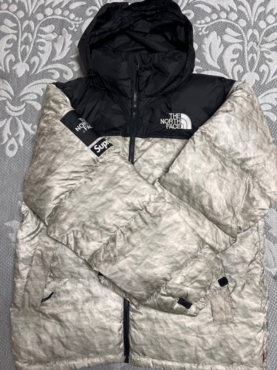 Supreme x The North Face Nuptse Jacket "White Paper Print"