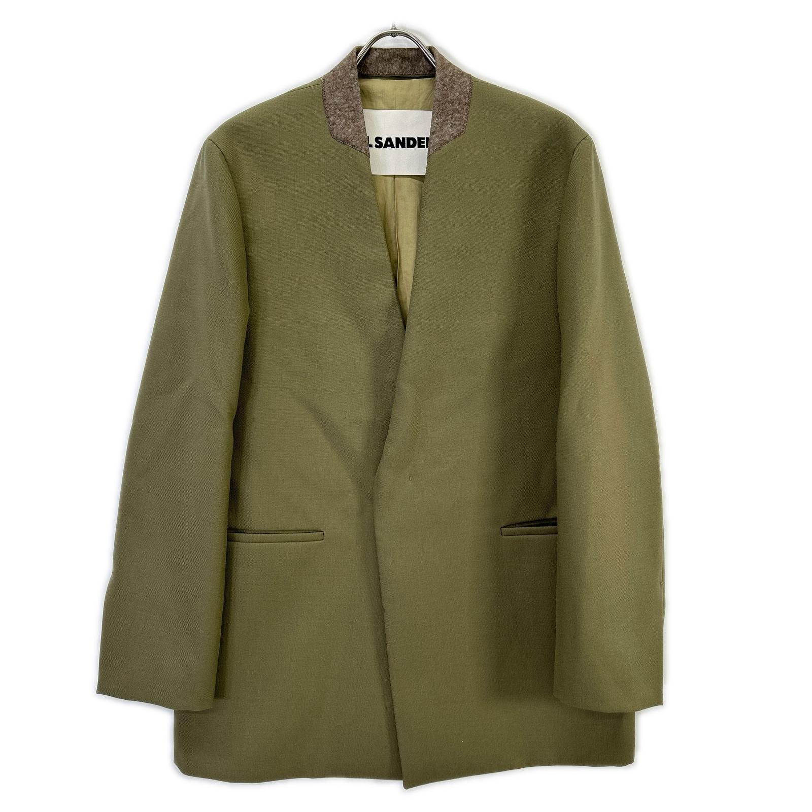 ジルサンダー 【美品/国内正規】J21BN0011 Collar Less Jacket カラーレスジャケット 46