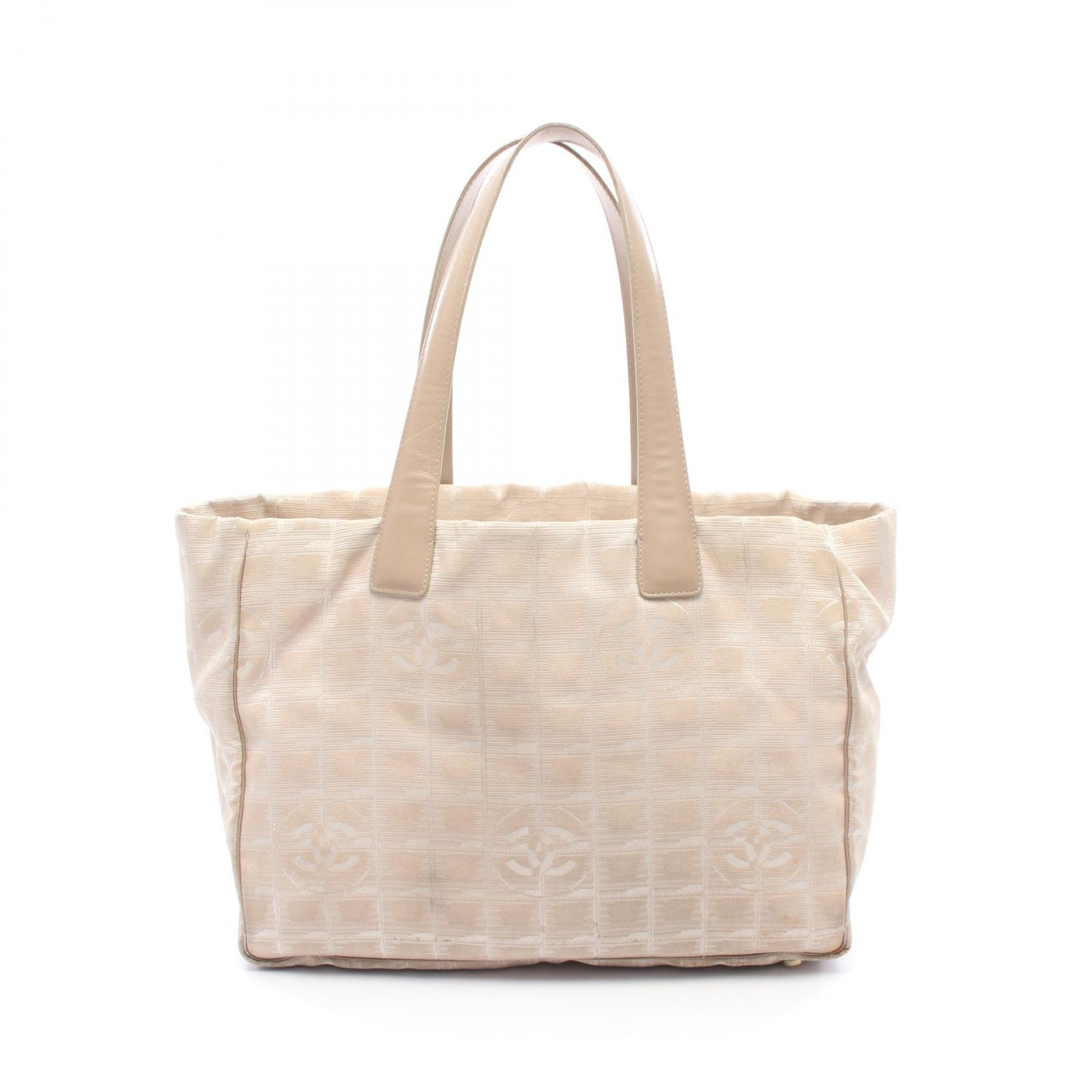 シャネル CHANEL ニュートラベルラインMM トートバッグ バッグ レザー ナイロンキャンバス レディース ベージュ系 A15991 【中古】