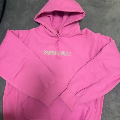 Supreme x Swarovski Motion Logo Hooded Sweatshirt "Pink"