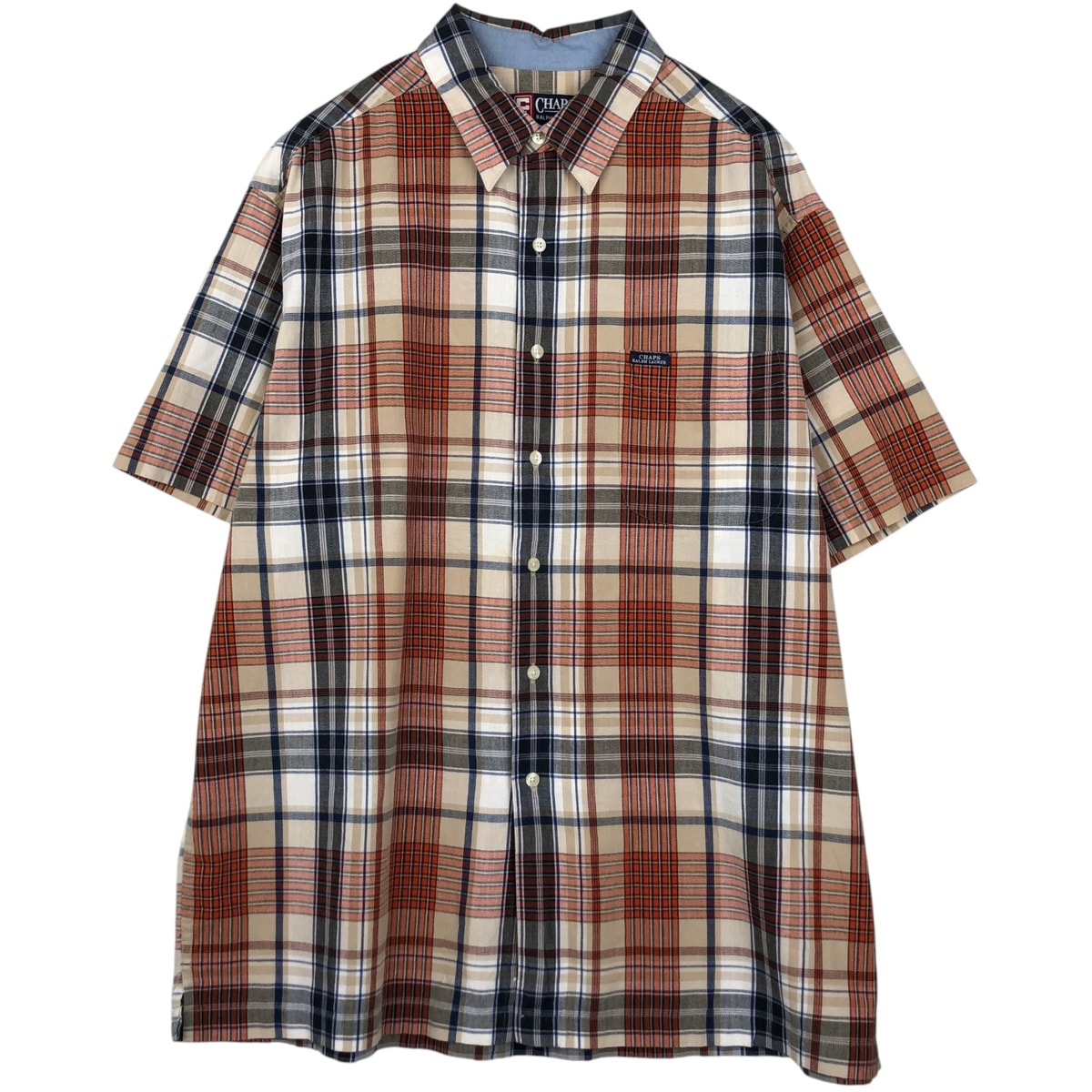 古着 ラルフローレン Ralph Lauren CHAPS チャップス 半袖チェックシャツ ボックスシャツ メンズXL相当/eaa638323