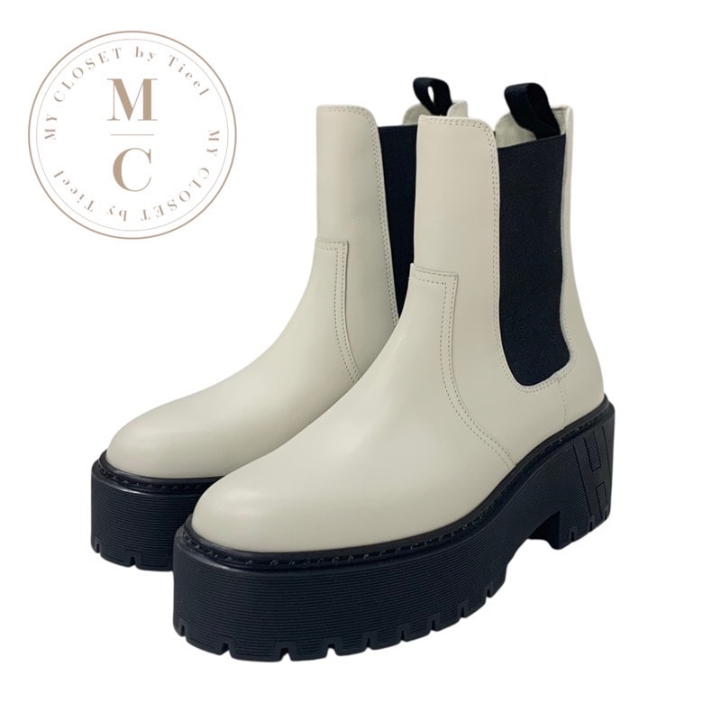 エルメス HERMES ハロウ ブーツ ショートブーツ 靴 シューズ レザー アイボリー サイドゴア