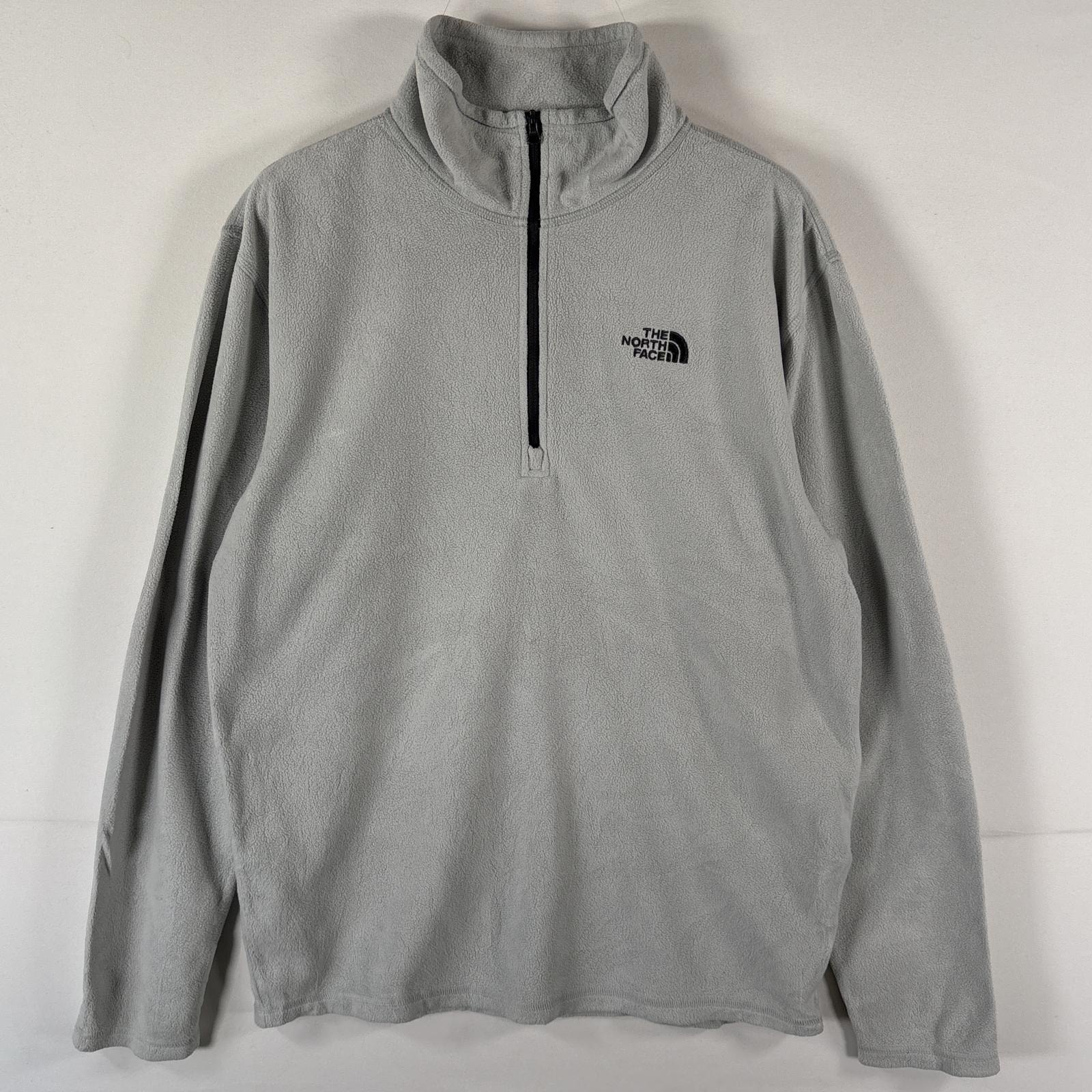 古着 ザ・ノースフェイス THE NORTH FACE フリーストレーナー ハーフジップ インナー ワンポイントロゴ刺繍 S グレー系 メンズ