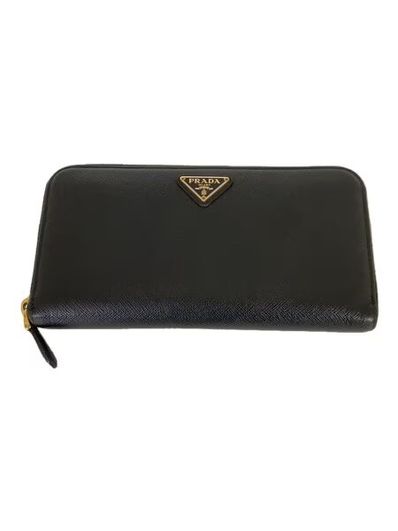 PRADA Large Saffiano Leather Wallet "Black"
