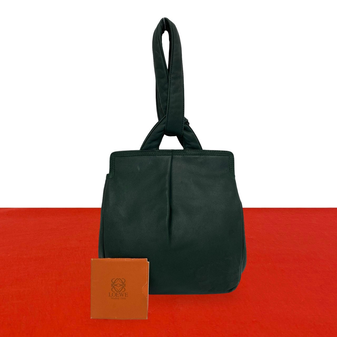 LOEWE ロエベ アナグラム ロゴ レザー ハンドバッグ グリーン
16254
