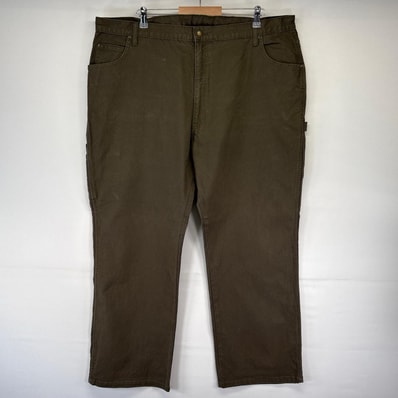 古着 ディッキーズ Dickies ダック パンツ ペインターパンツ ハンマーループ 大きいサイズ ジッパーフライ W44L30 カーキ系 メンズ