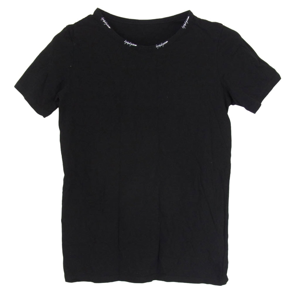 Yohji Yamamoto ヨウジヤマモト Tシャツ FX-T32-078 ネックロゴ 半袖 Tシャツ カットソー ブラック系 2【中古】