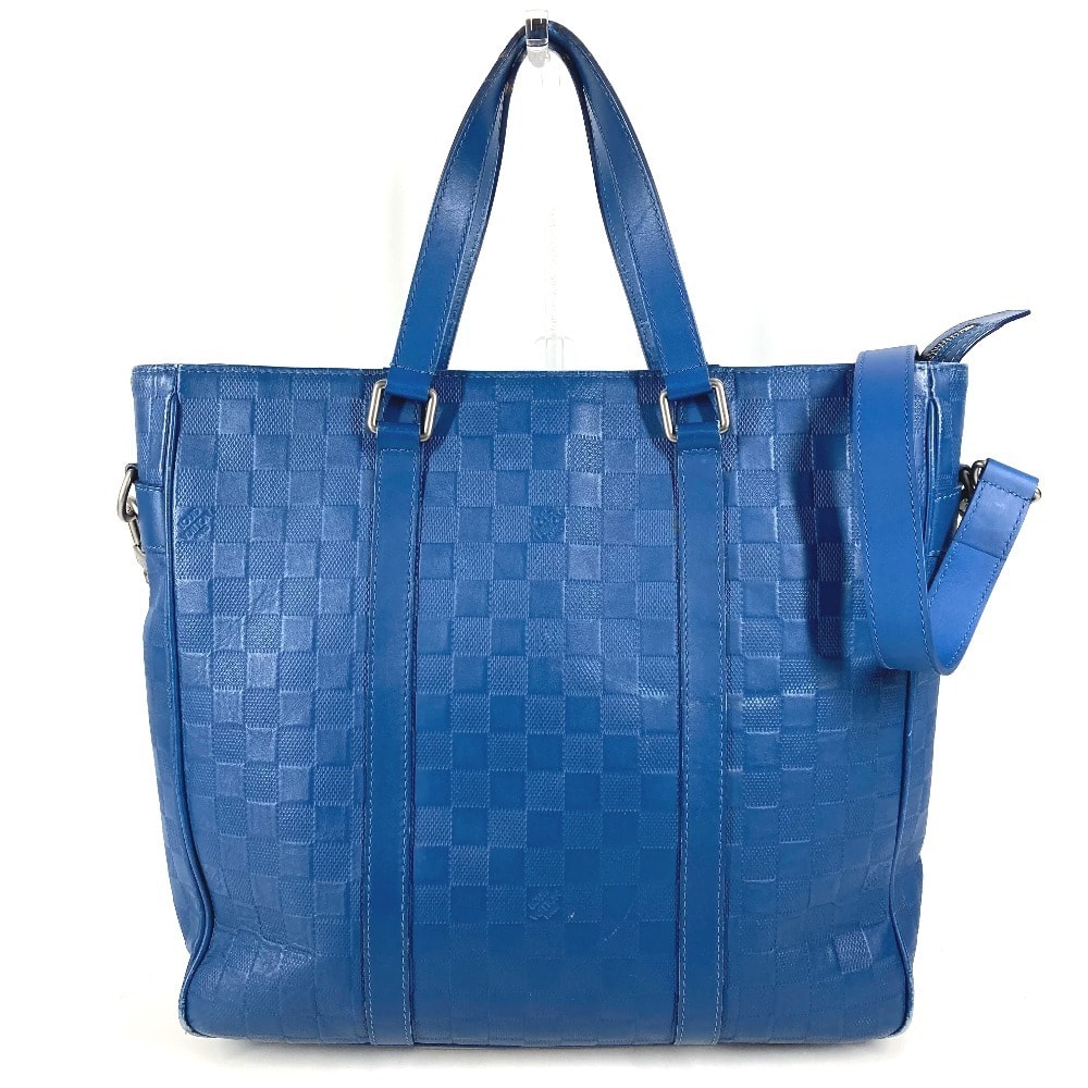 ルイヴィトン LOUIS VUITTON タダオPM タダオ PM N41352 ダミエ アンフィニ  斜め掛け カバン 縦型 トートバッグ 2WAYバッグ ショルダーバッグ ダミエアンフィニレザー ブルー