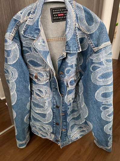 Supreme x HYSTERIC GLAMOUR Snake Denim Trucker Jacket "Blue"