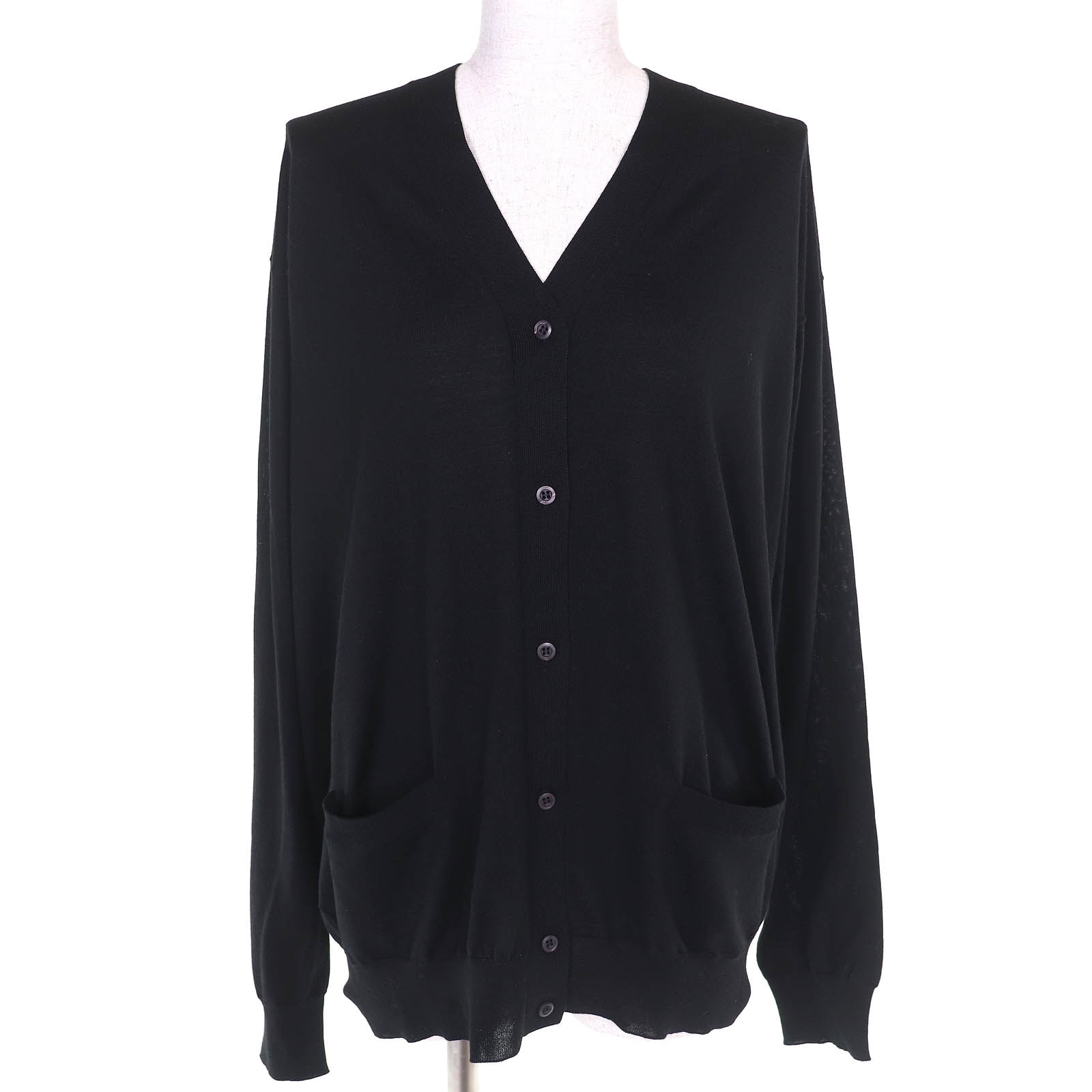 未使用品 プラダ 長袖 カーディガン ブラック レディース 46 DNA00S