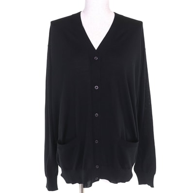 未使用品 プラダ 長袖 カーディガン ブラック レディース 46 DNA00S