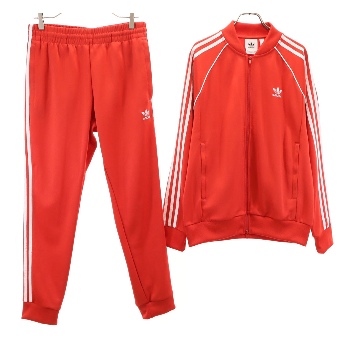 美品 adidas Originals アディダスオリジナルス トレフォイルロゴ スーパースター トラックジャケット 上下セットアップ O レッド ジャージ