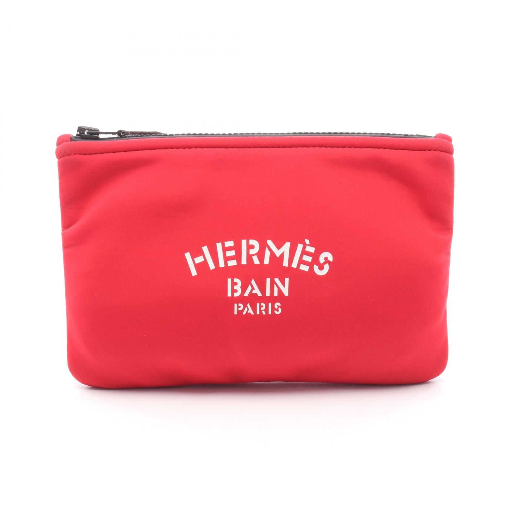 エルメス HERMES ネオバンPM トゥルース フラット ポーチ バッグ ネオプレン レディース レッド系 【中古】