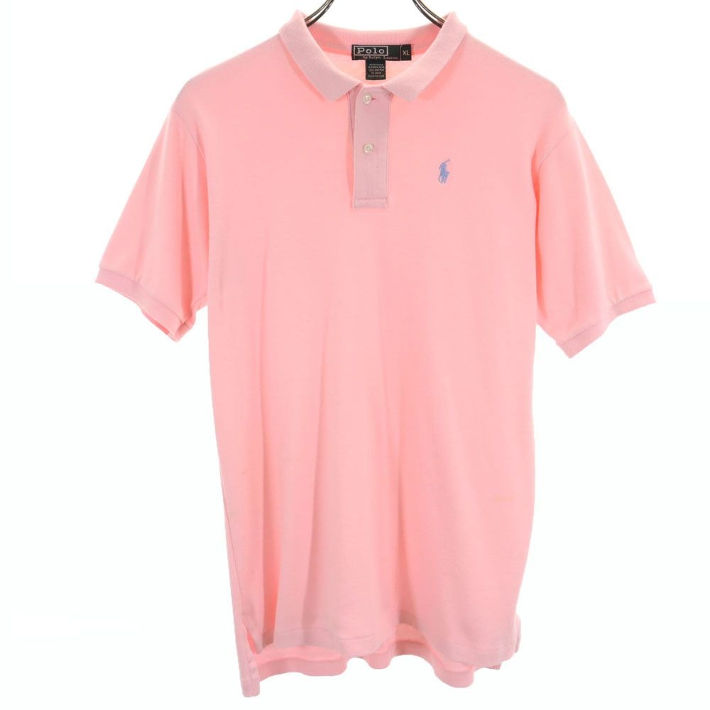 Polo by Ralph Lauren ポロバイラルフローレン 80s ヴィンテージ 緑タグ ボーイズ 半袖 ポロシャツ XL ピンク