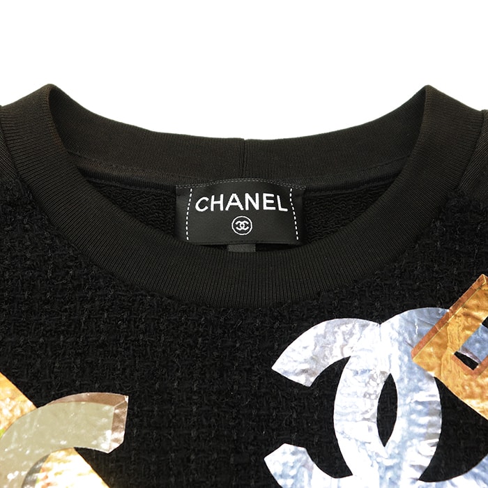 C (やや傷や汚れあり)】CHANEL シャネル ツイード スウェット サイズ