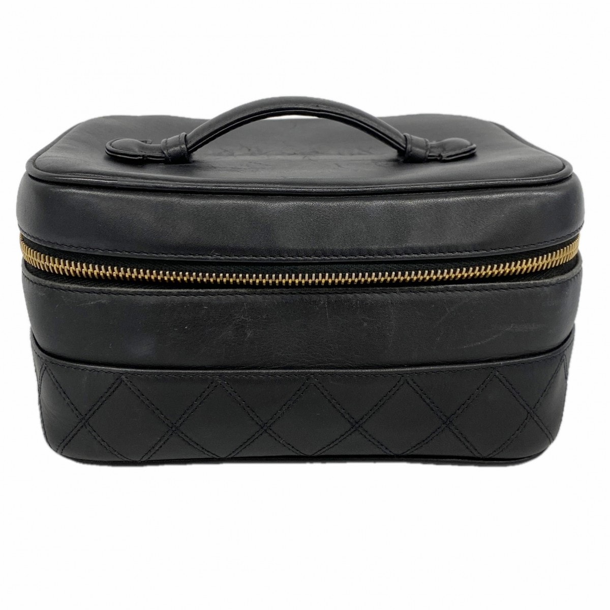 【6dc3664-k】シャネル バニティバッグ ビコローレ ラムスキン ブラック ゴールド金具【中古】レディース