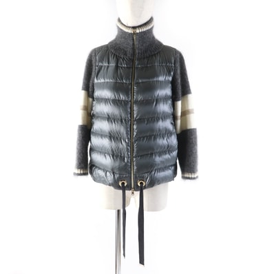 美品 ヘルノ リゾート ダウンジャケット グレー アイボリー レディース