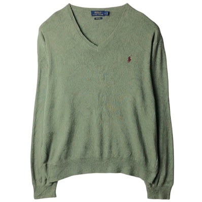 古着 ラルフローレン Ralph Lauren POLO RALPH LAUREN Vネック コットンニットセーター メンズL相当/eaa637201