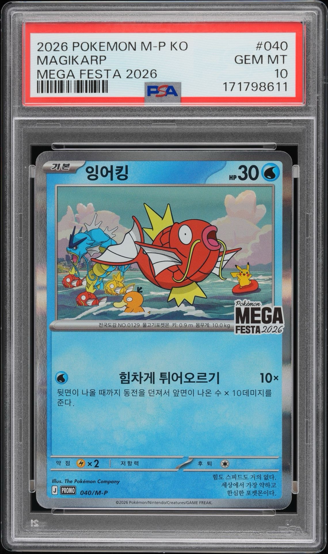 コイキング プロモ [040/M-P]【韓国語版】(プロモーションカード「ポケモン メガフェスタ2026 プロモカードパック」)