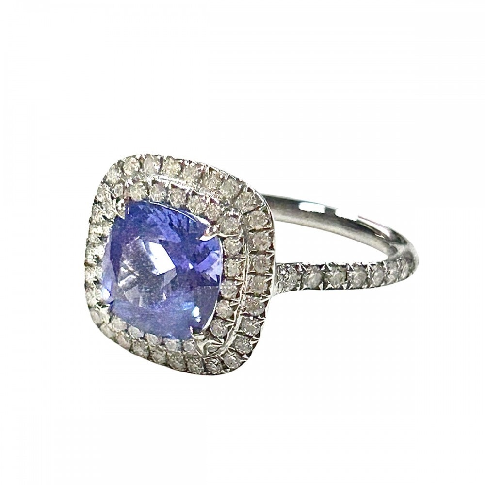 TIFFANY&Co. ティファニー 指輪 ソレストリング ジュエリー アクセサリー Pt950プラチナ タンザナイト2.0ct 約12号 ブルー 青 レディース 約6.2g 美品【中古品】