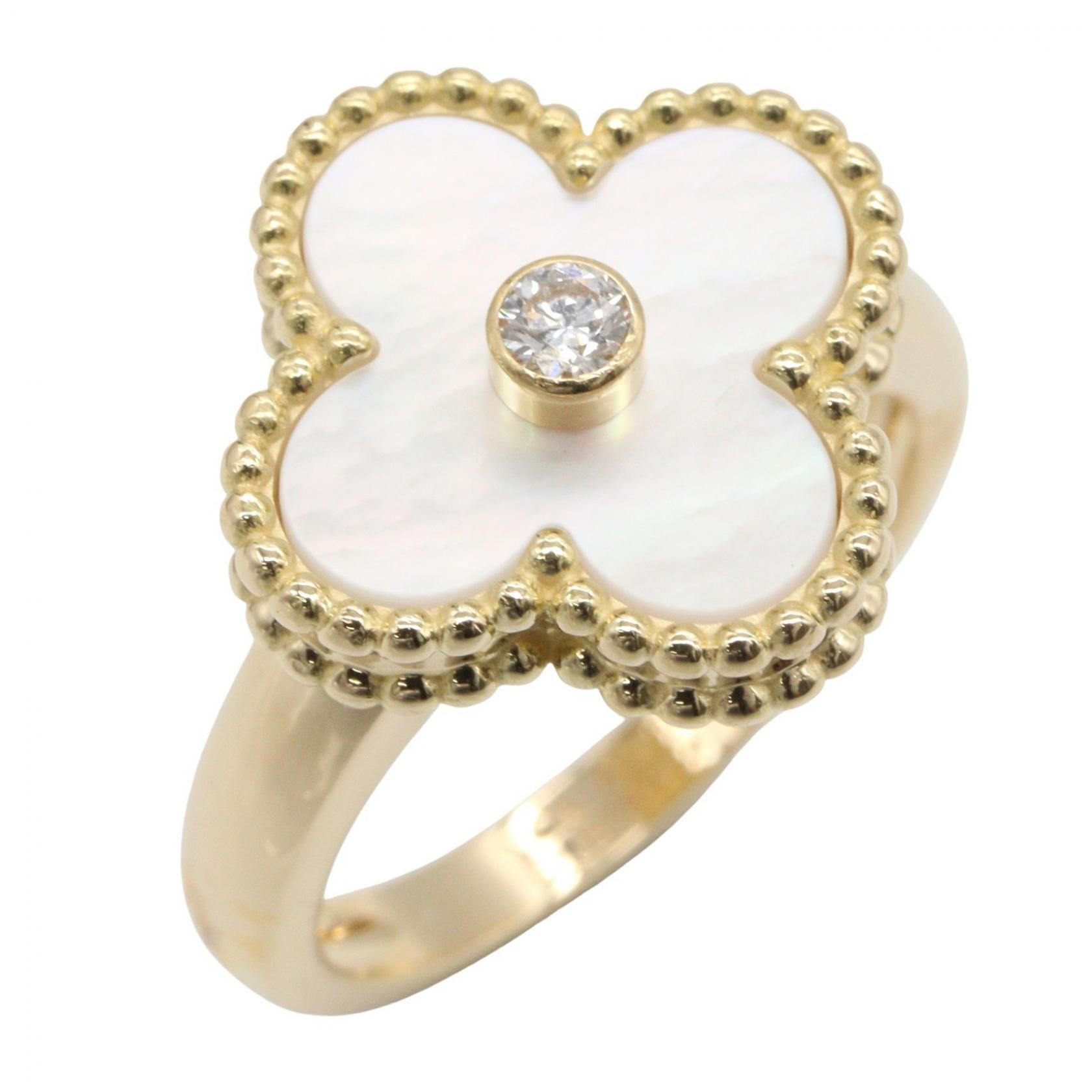 ヴァンクリーフ&アーペル Van Cleef & Arpels ヴィンテージアルハンブラ マザオブパール 1PD リング リング・指輪 ジュエリー K18(イエローゴールド) ダイヤモンド マザーオブパール メンズ レディース ゴールド系