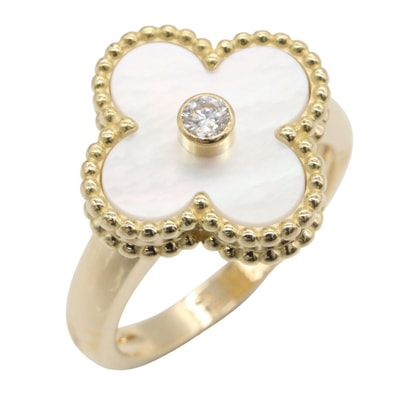 ヴァンクリーフ&アーペル Van Cleef & Arpels ヴィンテージアルハンブラ マザオブパール 1PD リング リング・指輪 ジュエリー K18(イエローゴールド) ダイヤモンド マザーオブパール メンズ レディース ゴールド系
