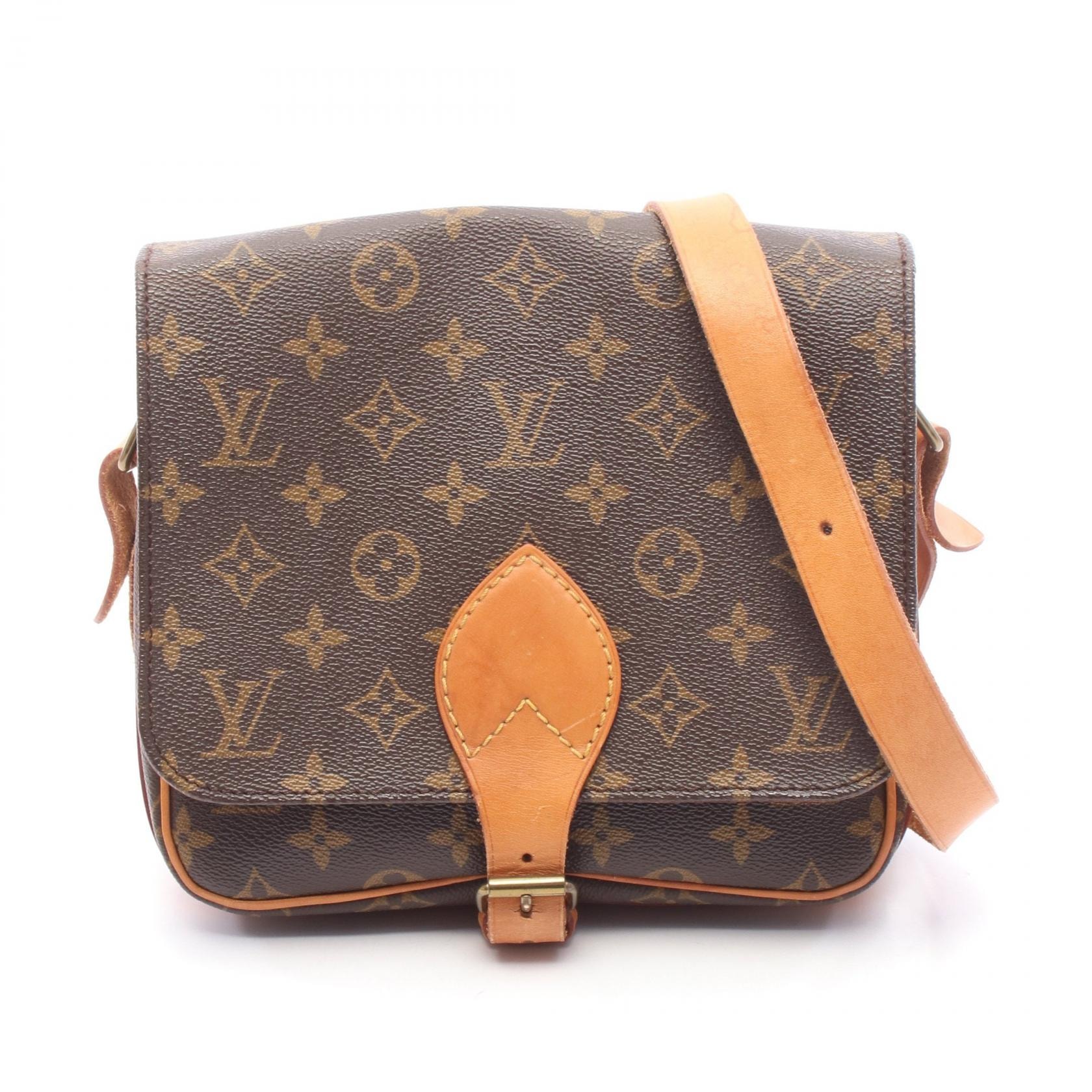 ルイ・ヴィトン LOUIS VUITTON カルトシエールMM ショルダーバッグ バッグ PVCコーティングキャンバス レザー モノグラム レディース ブラウン系 M51253 【中古】