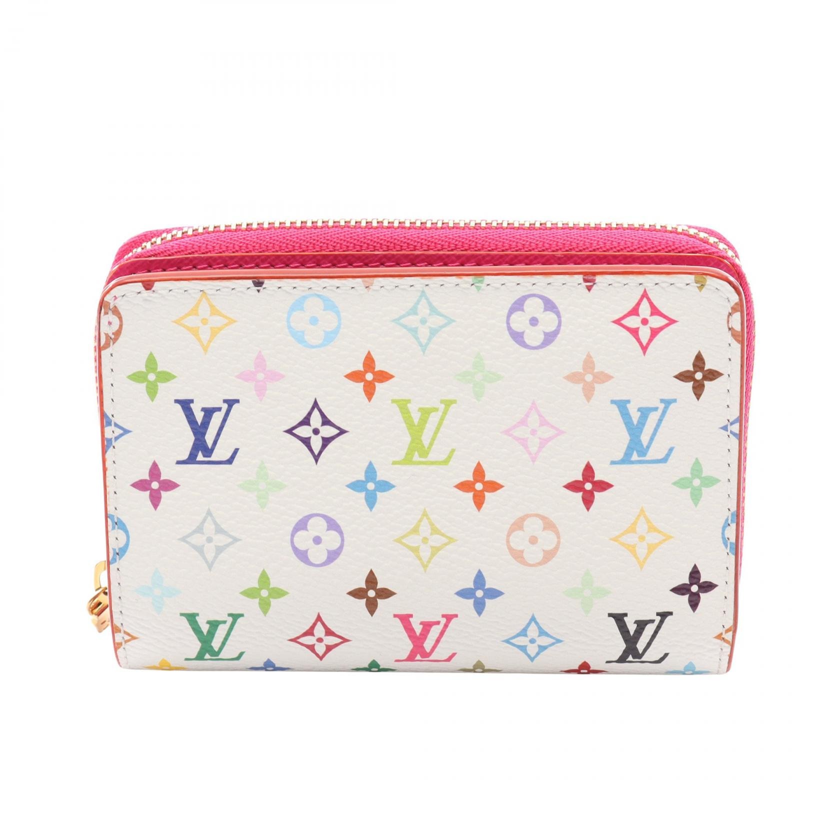 ルイ・ヴィトン LOUIS VUITTON LV × TM ポルトフォイユ ルー 二つ折り財布 財布 PVC モノグラム・マルチカラー ブロン レディース ホワイト系 / マルチカラー M14093 【中古】