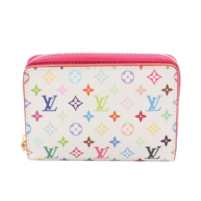 ルイ・ヴィトン LOUIS VUITTON LV × TM ポルトフォイユ ルー 二つ折り財布 財布 PVC モノグラム・マルチカラー ブロン レディース ホワイト系 / マルチカラー M14093 【中古】