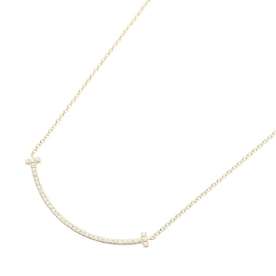 ティファニー TIFFANY&CO Tスマイル スモール ダイヤ ネックレス ネックレス ジュエリー K18(イエローゴールド) ダイヤモンド レディース ゴールド系 / クリア系 【中古】