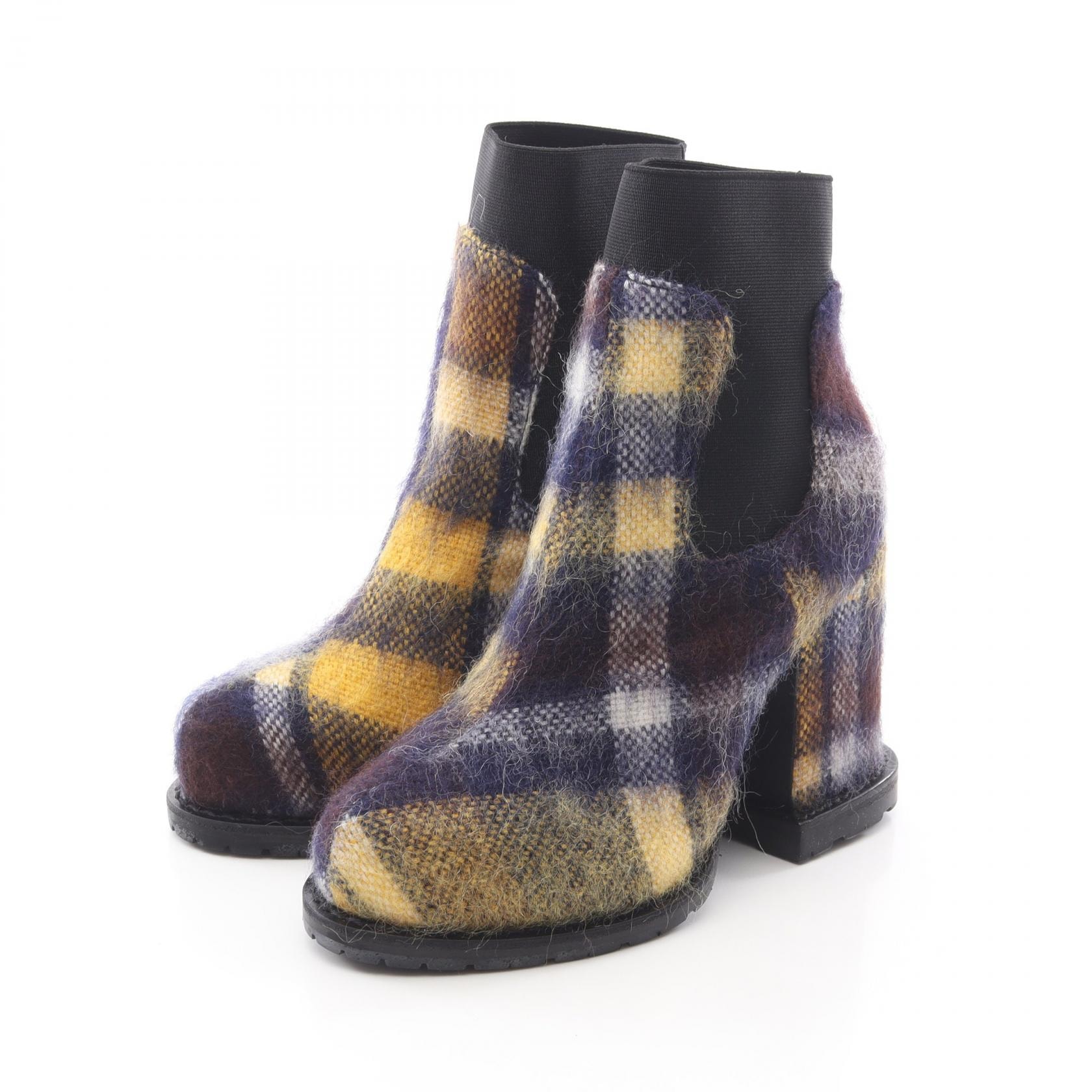 サカイ Sacai ブーツ 靴 ウール レディース ネイビー系 / イエロー系 【中古】
