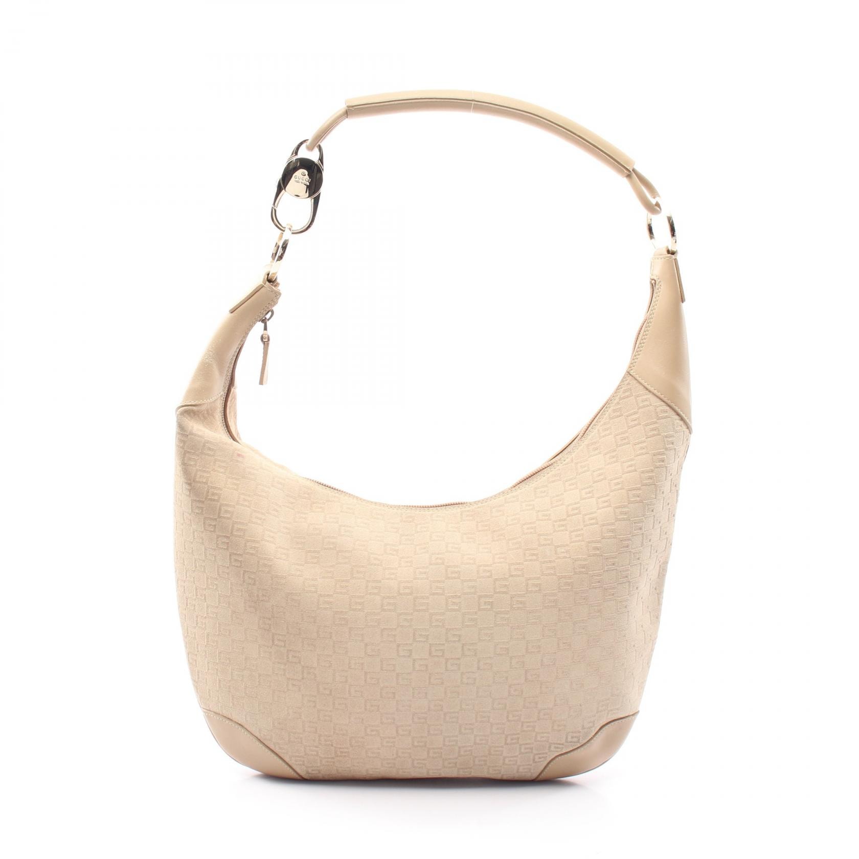 グッチ GUCCI G柄 ショルダーバッグ バッグ スウェード レザー レディース ベージュ系 001 4157 【中古】