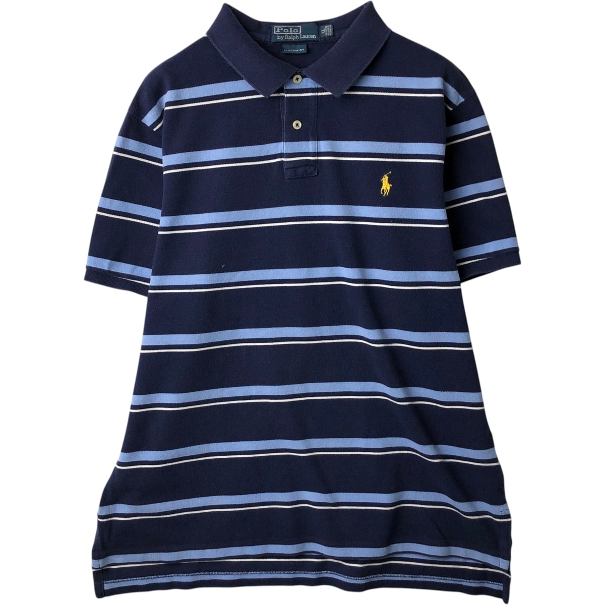 古着 ラルフローレン Ralph Lauren POLO by Ralph Lauren CUSTOM FIT マルチボーダー 半袖 ボーダー ポロシャツ XL メンズXL相当/eaa635283