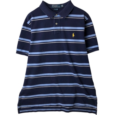 古着 ラルフローレン Ralph Lauren POLO by Ralph Lauren CUSTOM FIT マルチボーダー 半袖 ボーダー ポロシャツ XL メンズXL相当/eaa635283