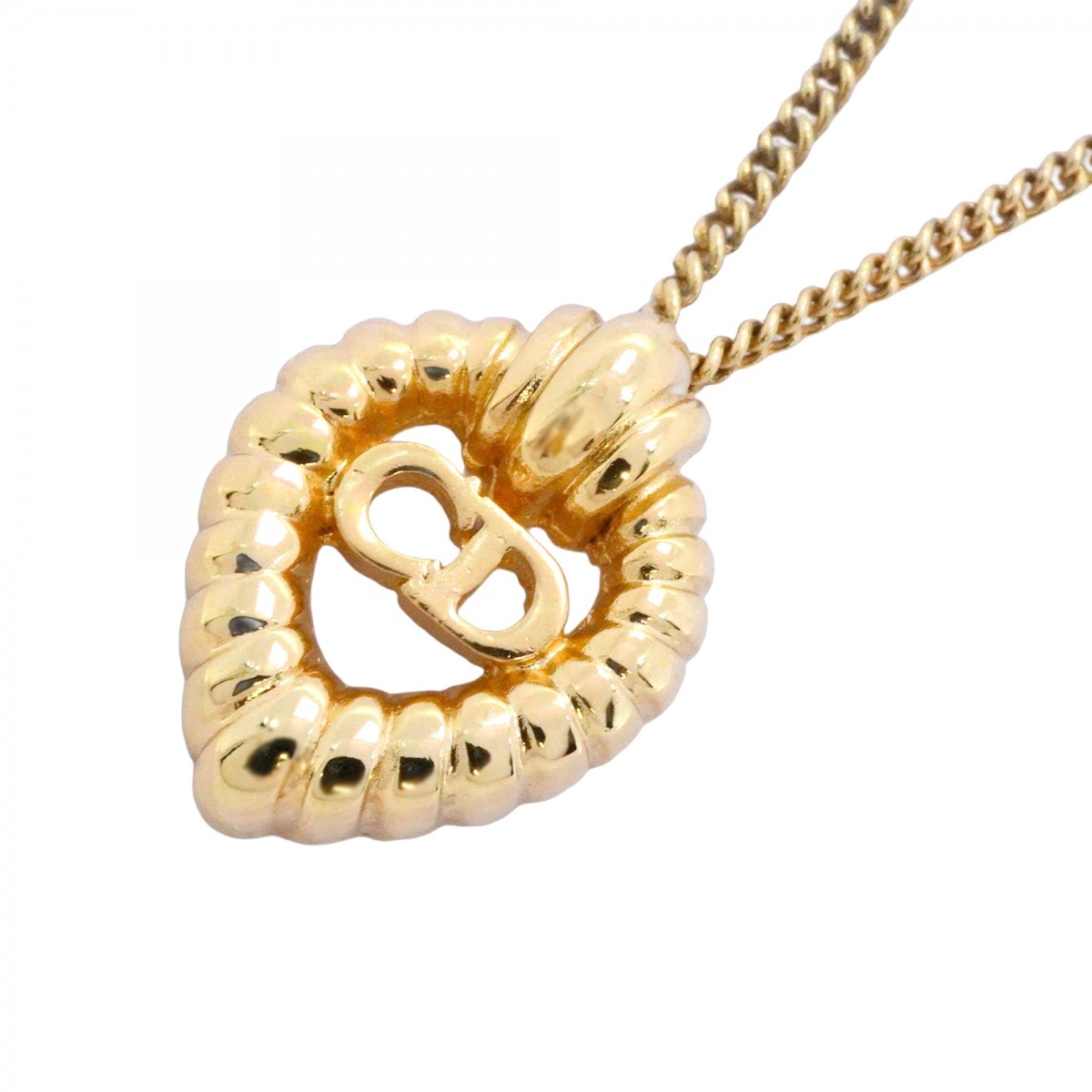 【6jcb0937-k】クリスチャンディオール ネックレス CDロゴ GPメッキ ゴールド【中古】レディース