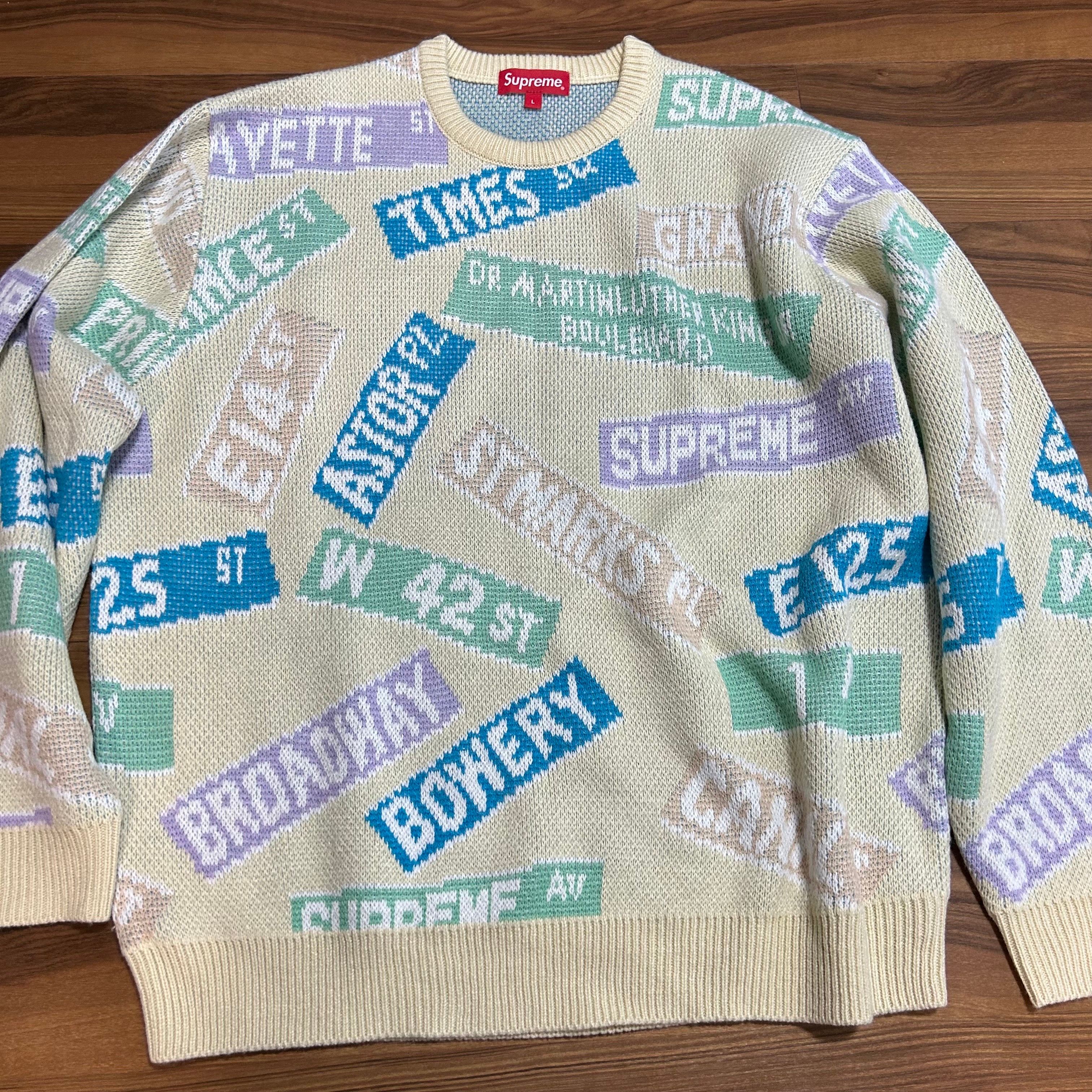 Supreme Street Signs Sweater "Natural"