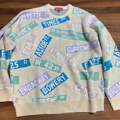 Supreme Street Signs Sweater "Natural"