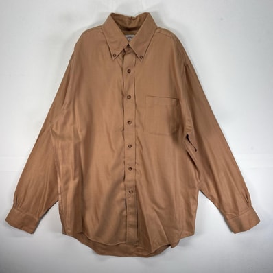 古着 ブルックスブラザーズ Brooks Brothers ヘリンボーン 長袖シャツ ボタンダウン M ブラウン系 メンズ