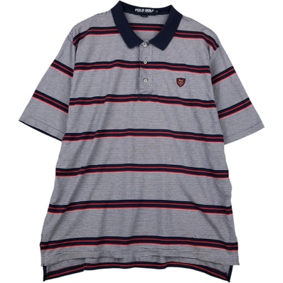 古着 ラルフローレン Ralph Lauren POLO GOLF ポロゴルフ 半袖 ボーダー ポロシャツ メンズXL相当/eaa622696