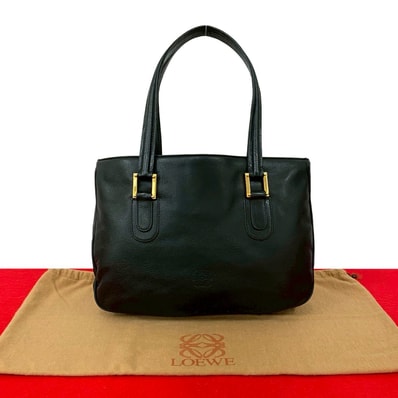 LOEWE ロエベ アナグラム ロゴ レザー ハンドバッグ ブラック
10361