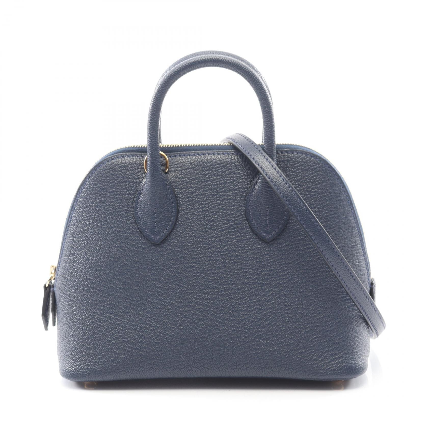 エルメス HERMES ボリード1923 ミニ ハンドバッグ バッグ レザー シェーブル シェーブル K刻印(2025年製造) レディース ネイビー系 ブルーネイビー 【中古】