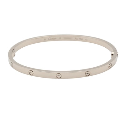 カルティエ CARTIER ラブブレス スモール ブレスレット アクセサリー K18WG(ホワイトゴールド) メンズ レディース シルバー系 B6079217 【中古】