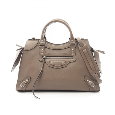 バレンシアガ BALENCIAGA ネオクラシック ハンドバッグ バッグ レザー メンズ レディース ベージュ系 【中古】